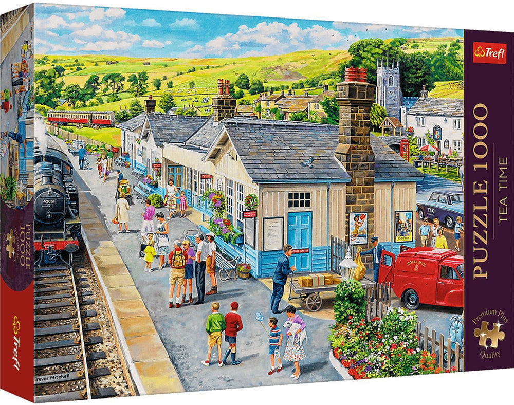 Trefl legpuzzel 1000 stukjes premium plus - tea time treinstation fsc.