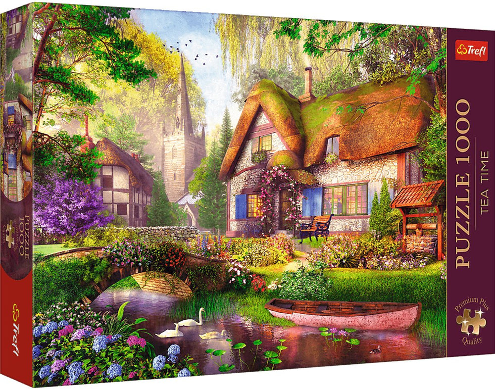 Trefl legpuzzel tea time the woodland cottage 1000 stukjes premium.