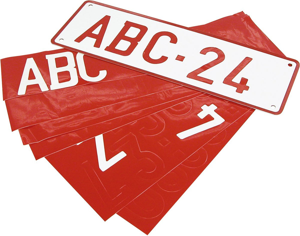 Carpoint nummerplaat 34 x 11 cm aluminium rood wit