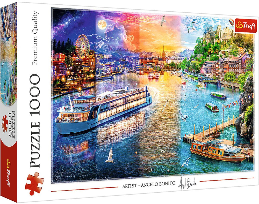 Trefl legpuzzel river cruise 1000 stukjes - kleurrijk puzzelplezier.