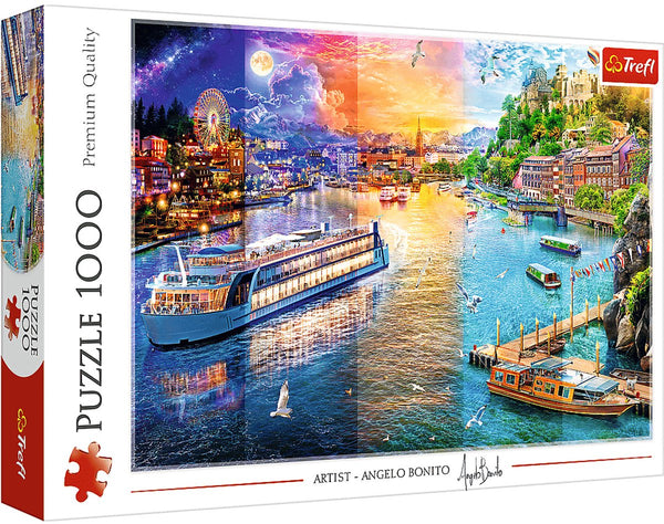 Trefl legpuzzel river cruise 1000 stukjes - kleurrijk puzzelplezier.