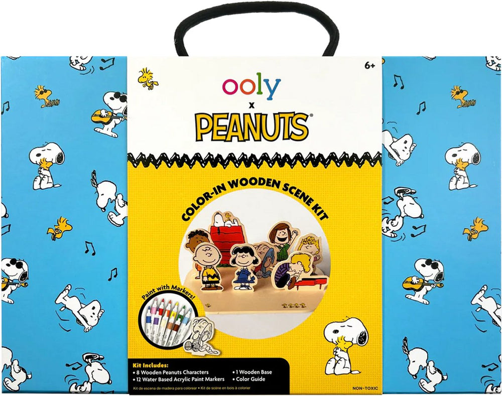 Ooly - x peanuts - snoopy voorgesneden scène om in te kleuren - 12 acrylverfstiften