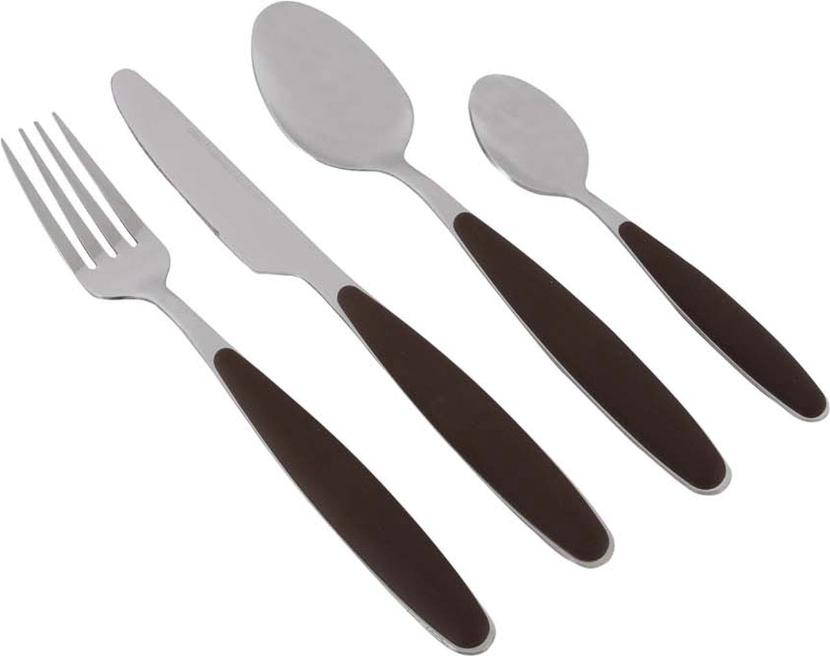 Gimex - bestek - bruin - soft touch heft - 16-delig