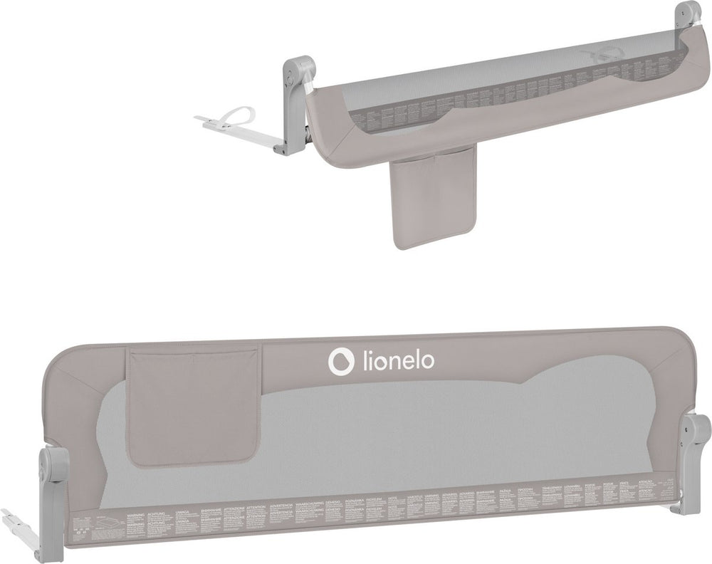 Lionelo eva bedhekje – veiligheidsbarrière tot 27 kg – 180° opvouwbaar – 150 cm breed – duurzaam aluminium frame – securebelt standsafe blokkade – voor kinderen 18m-5j