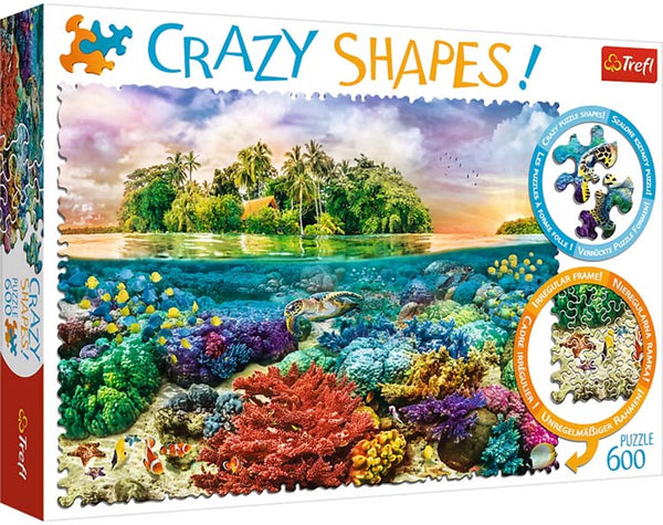 Trefl puzzel tropical island 600 stukjes - crazy shapes premium kwaliteit.