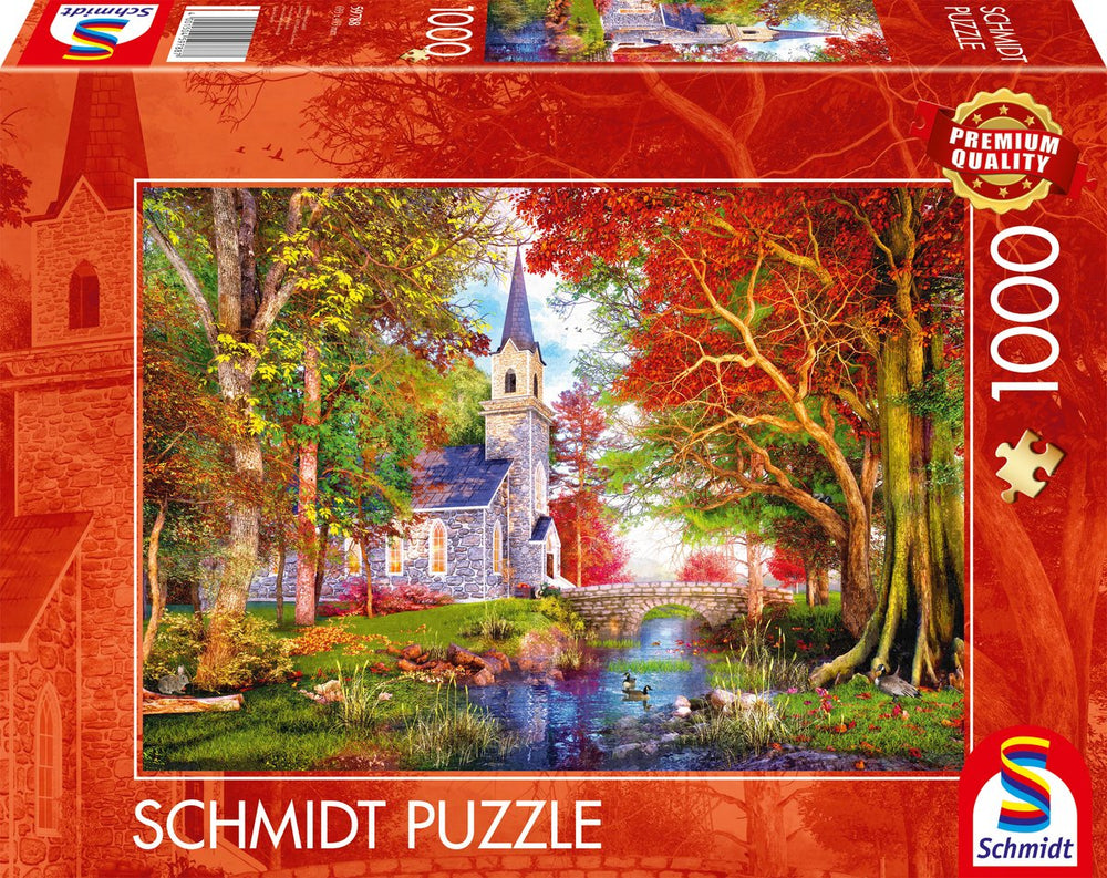 Schmidt - legpuzzel - kapel in herfstmagie - 1000 stukjes - volwassenen - vanaf 12 jaar