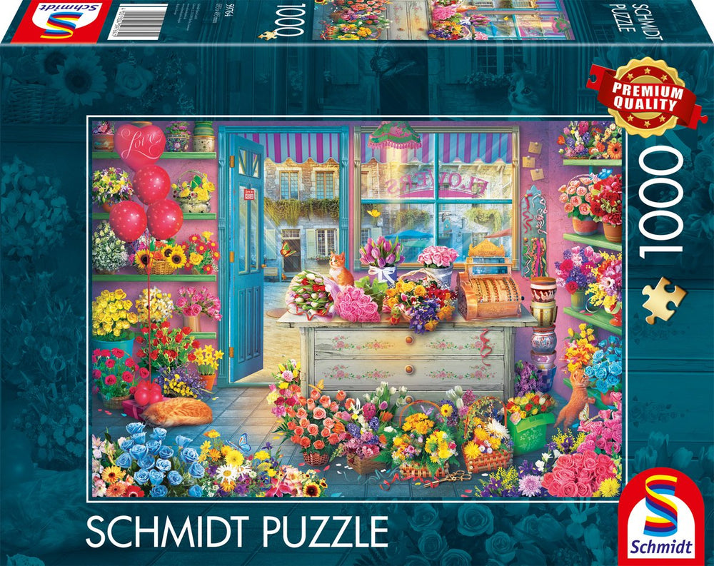Schmidt - legpuzzel - kleurrijke bloemenwinkel - 1000 stukjes - volwassenen - vanaf 12 jaar