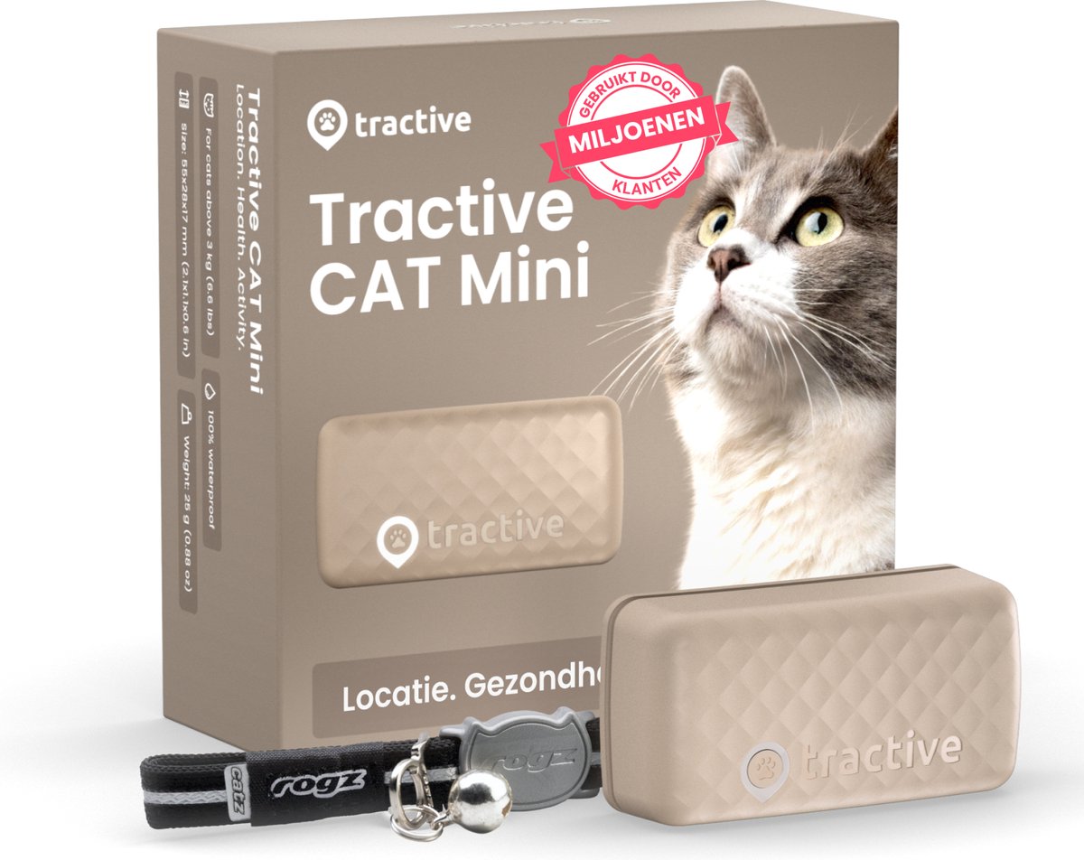 Tractive gps cat mini - kattentracker activiteitenmonitor