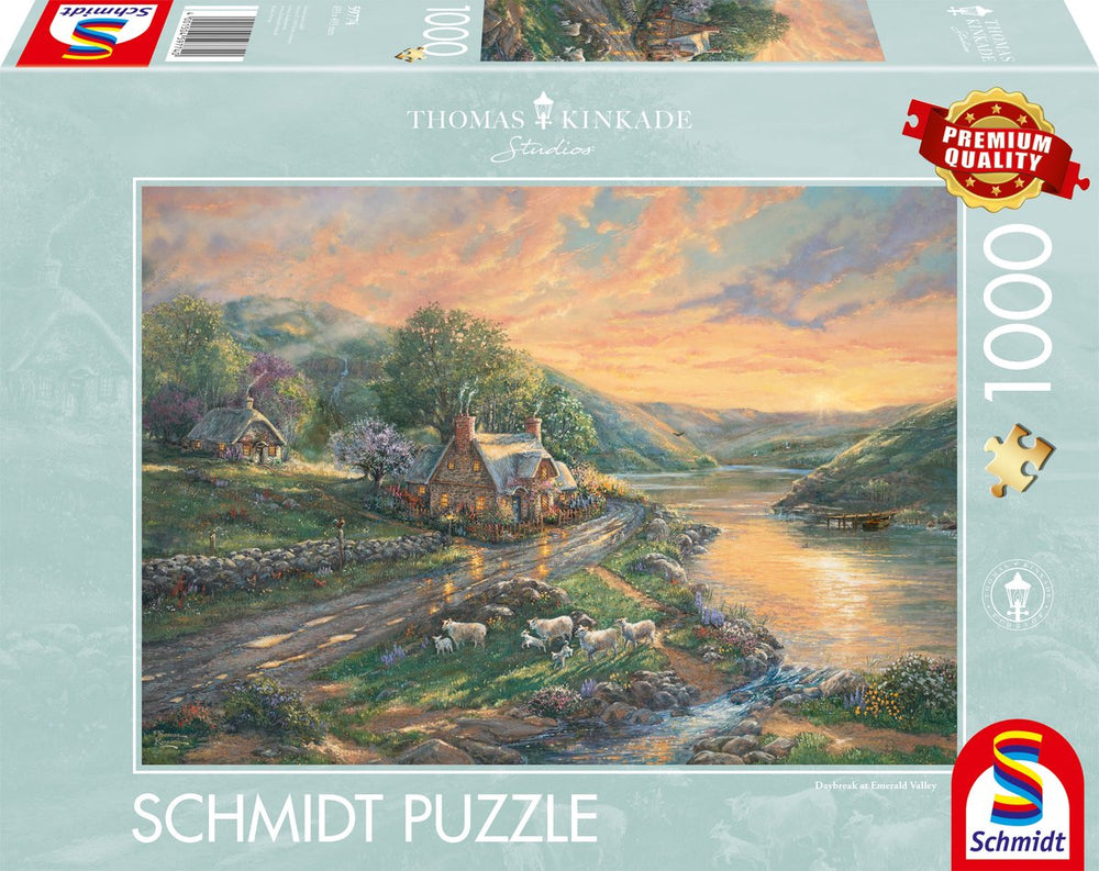 Schmidt - legpuzzel - dageraad in emerald valley - thomas kinkade studios - 1000 stukjes - volwassenen - vanaf 12 jaar