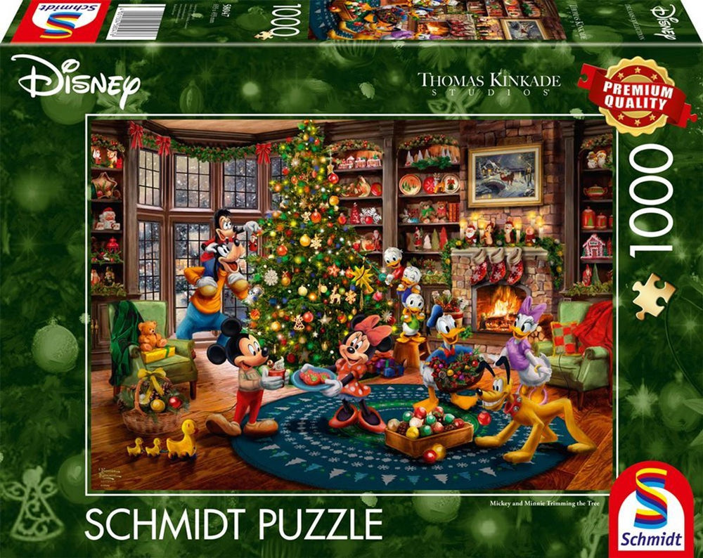 Schmidt - legpuzzel - disney, mickey minnie versieren de boom - thomas kinkade studios - 1000 stukjes - volwassenen - vanaf 12 jaar