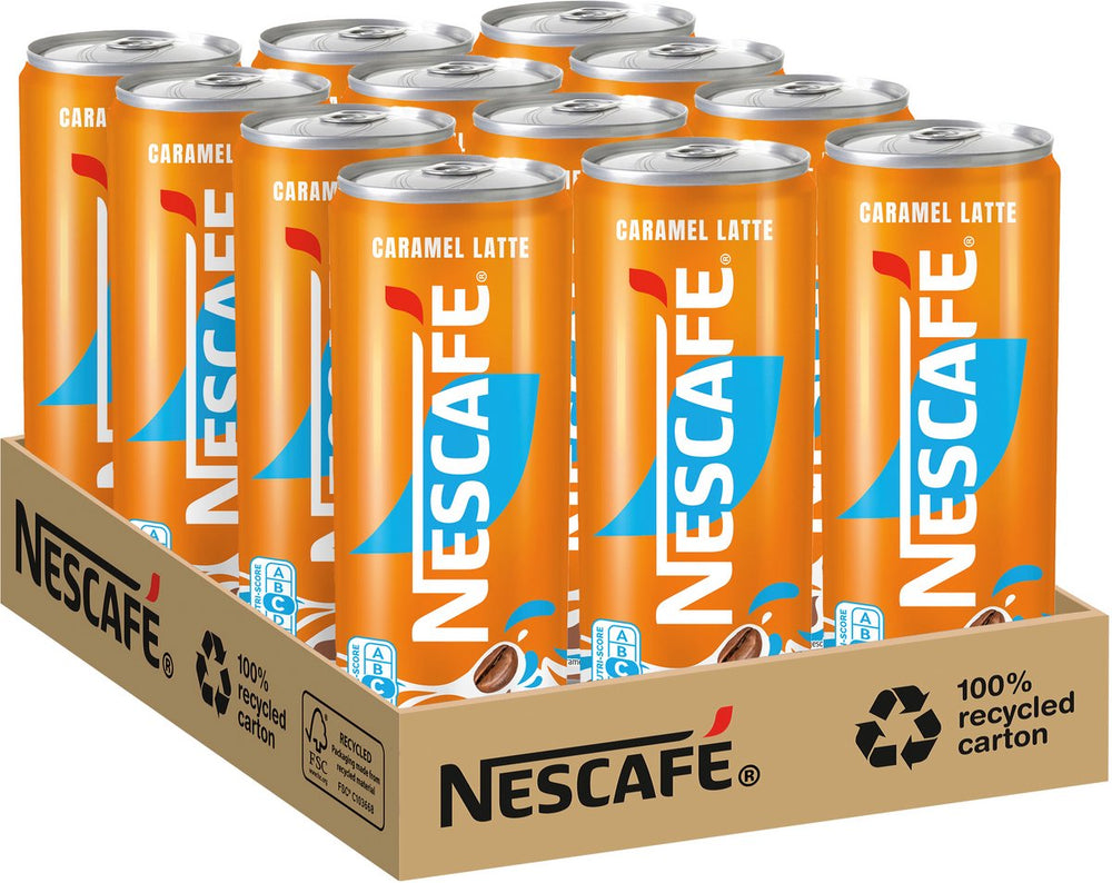 Nescafé nescafe - latte caramel ijskoffie - 12 blikken a 250ml