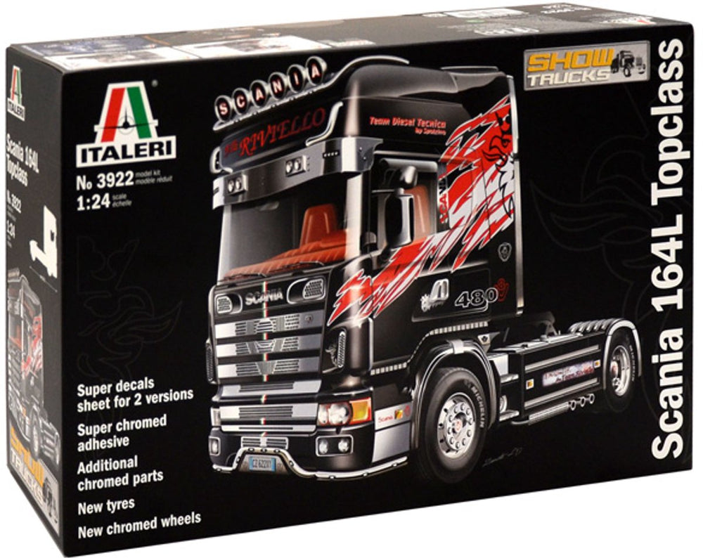 Italeri modelbouwpakket vrachtwagens - 3922 scania 164l topclass plastic - 1:24 - modelbouw