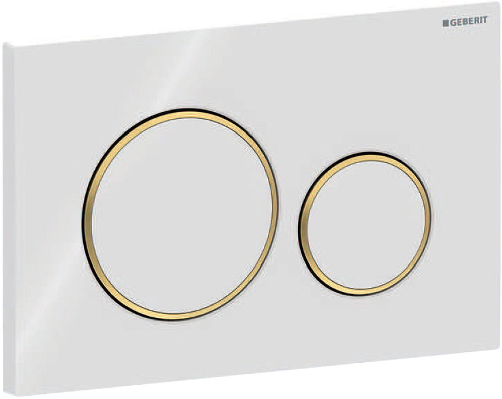 Geberit sigma20 bedieningsplaat - 2-toets spoeling - ronde knoppen - dualflush - wit goud