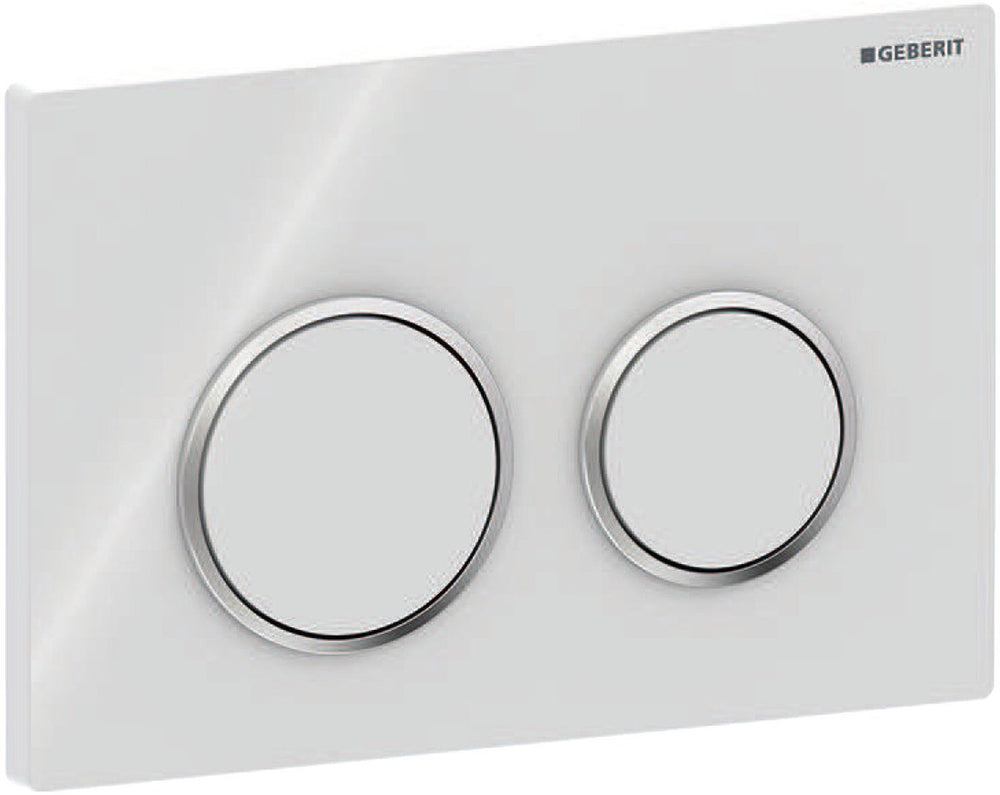 Geberit omega20 bedieningsplaat - 2-toets spoeling - rond - dualflush - wit glans chroom