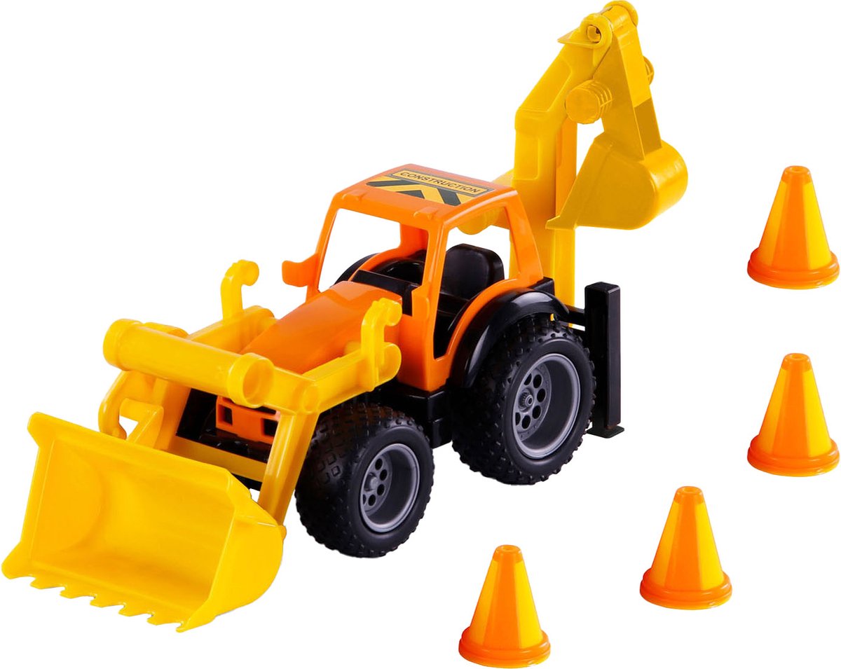 Cavallino handgreep graafmachine tractor met rubberbanden, 38,5cm