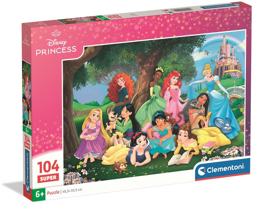 Clementoni kinderpuzzel disney princess - puzzel 104 stukjes - supercolor collectie - legpuzzel voor je kind - puzzels voor kinderen vanaf 6 jaar