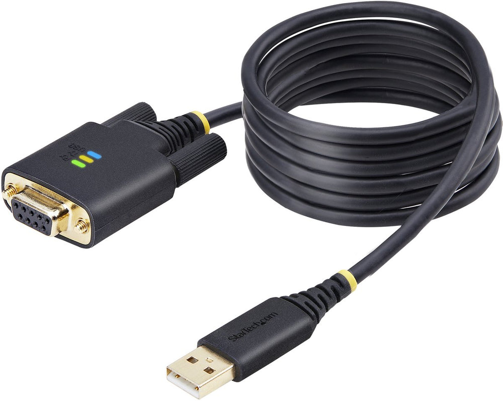 Startech .com 2m usb naar null modem adapter converter kabel, com retention, ftdi, usb-a naar db9 rs232, verwisselbare db9 schroeven moeren, esd besherming, windows macos linux