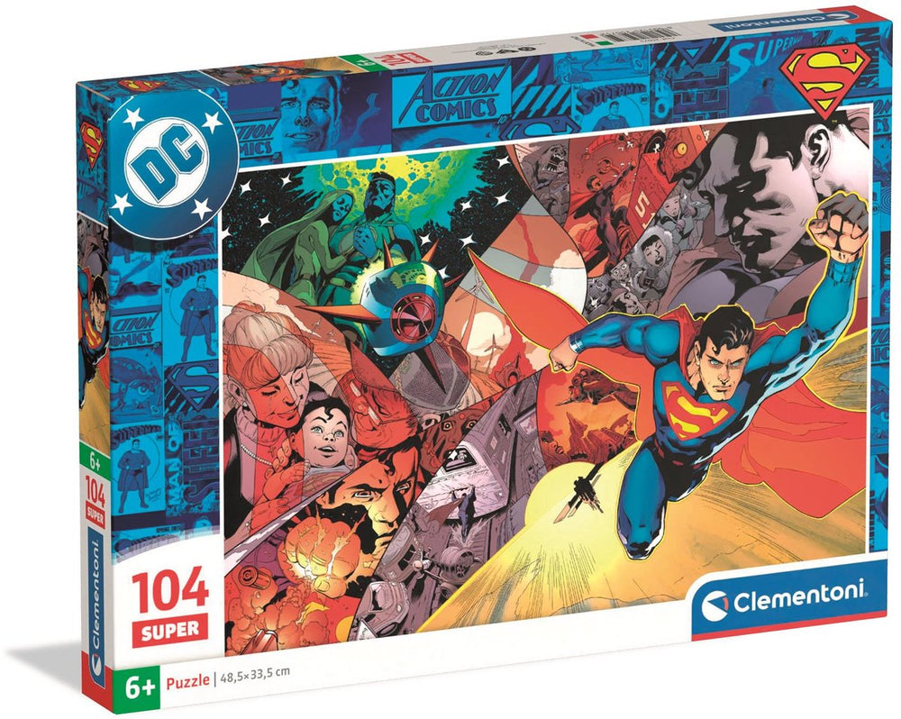 Clementoni - puzzel - superman - dc - 104 stukjes - vanaf 6 jaar