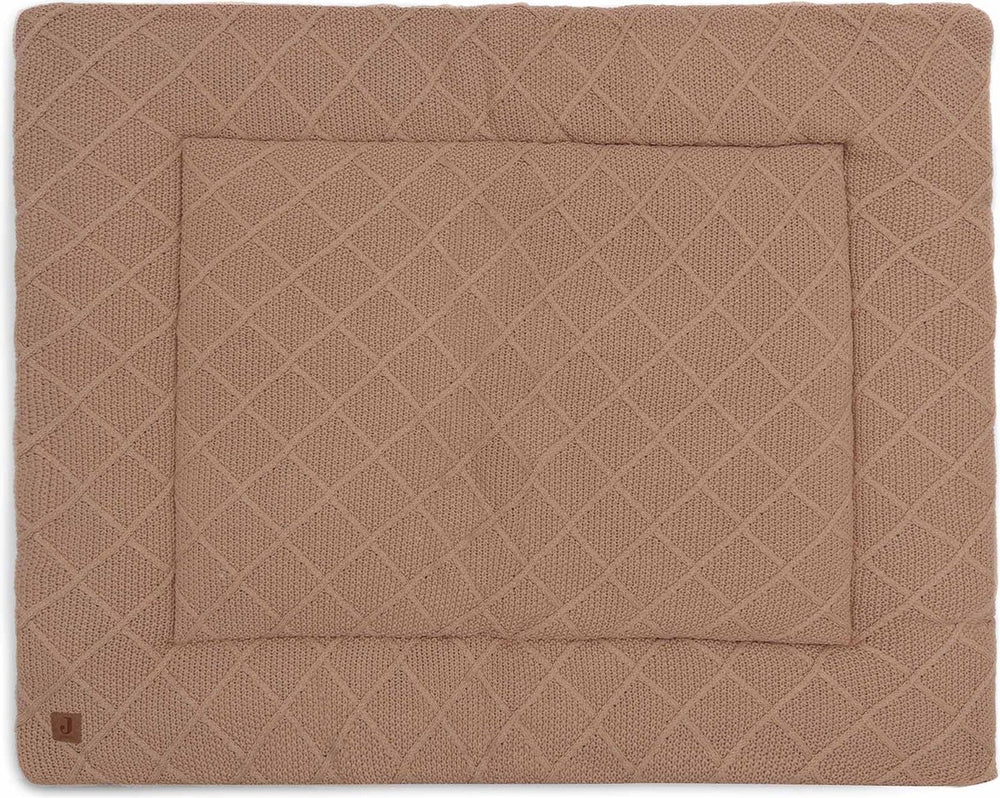 Jollein - boxkleed 75x95cm - speelkleed baby - check knit biscuit