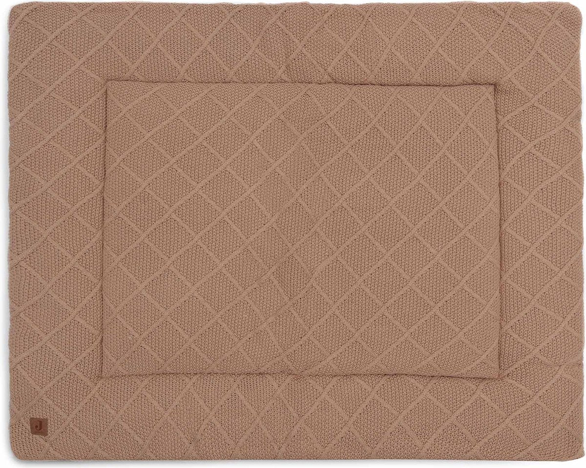 Jollein - boxkleed 75x95cm - speelkleed baby - check knit biscuit