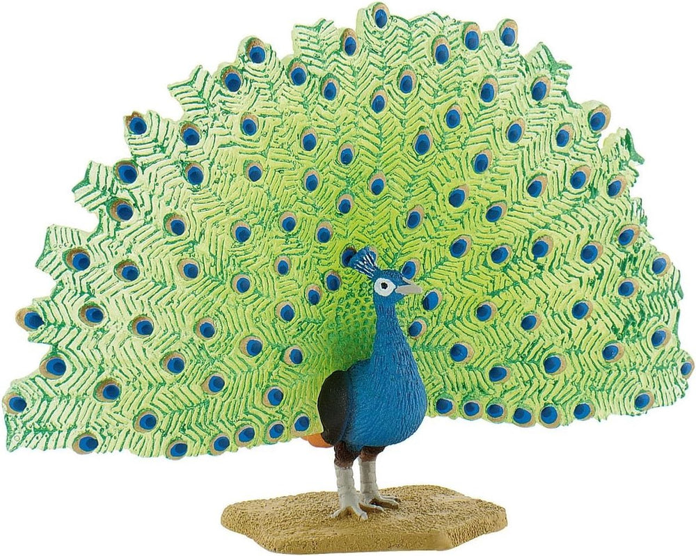 Bullyland 69390 – speelfiguur pauw – ca. 8–10 cm – levensecht en detailrijk vormgegeven – ideaal als educatief speelfiguur, decoratie of klein cadeautje voor kinderen vanaf 3 jaar.
