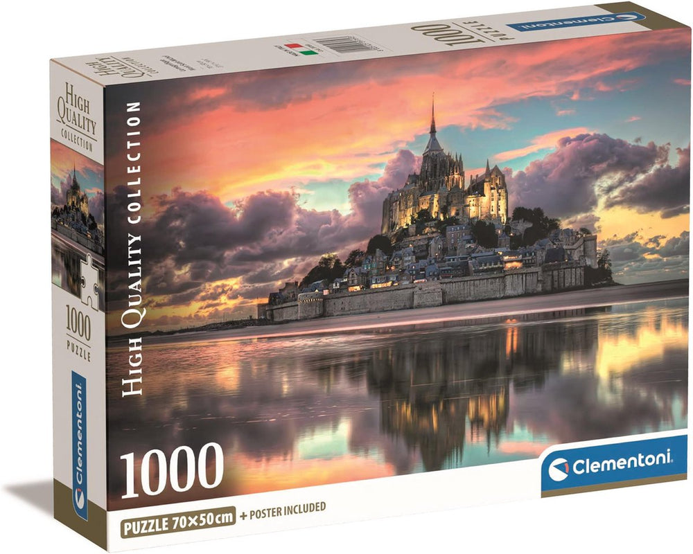 Clementoni - puzzel - 1000 stukjes - le magnifique mont saint-michel - puzzel voor volwassenen - high quality collection