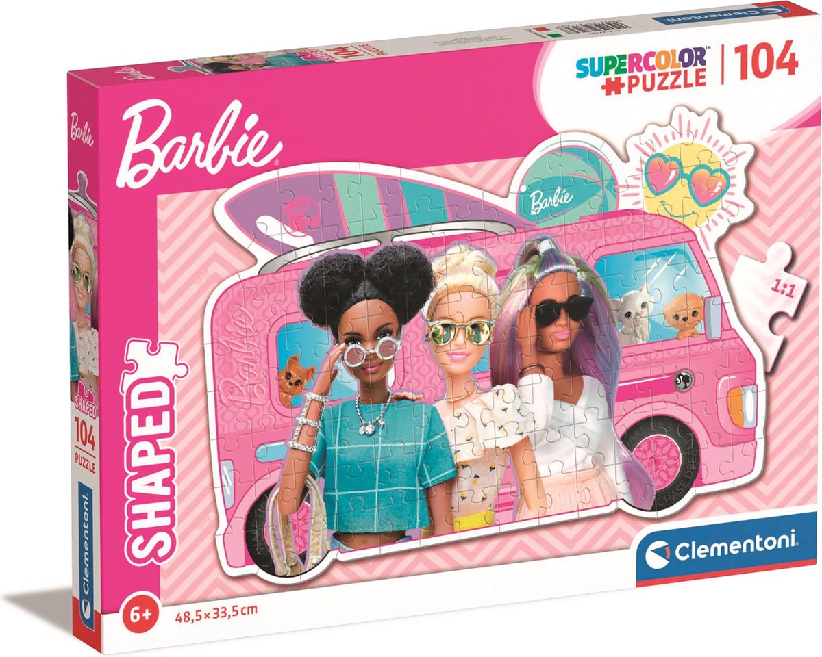 Clementoni legpuzzel super color - barbie surfbus,104st.