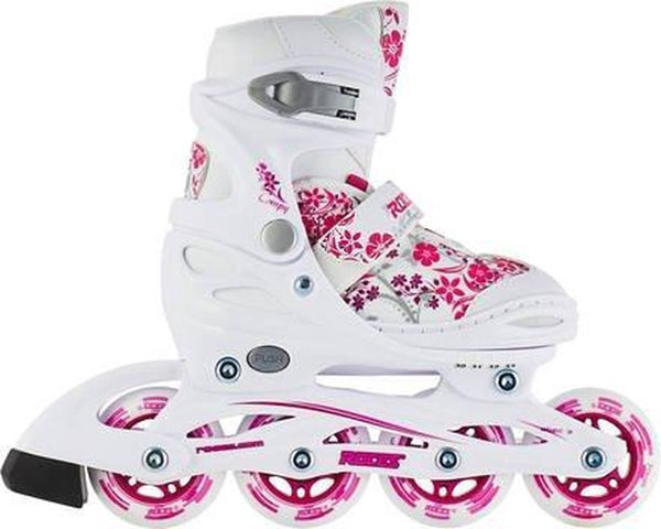 Compy 8.0 inlineskates softboot meisjes wit roze maat 30-33