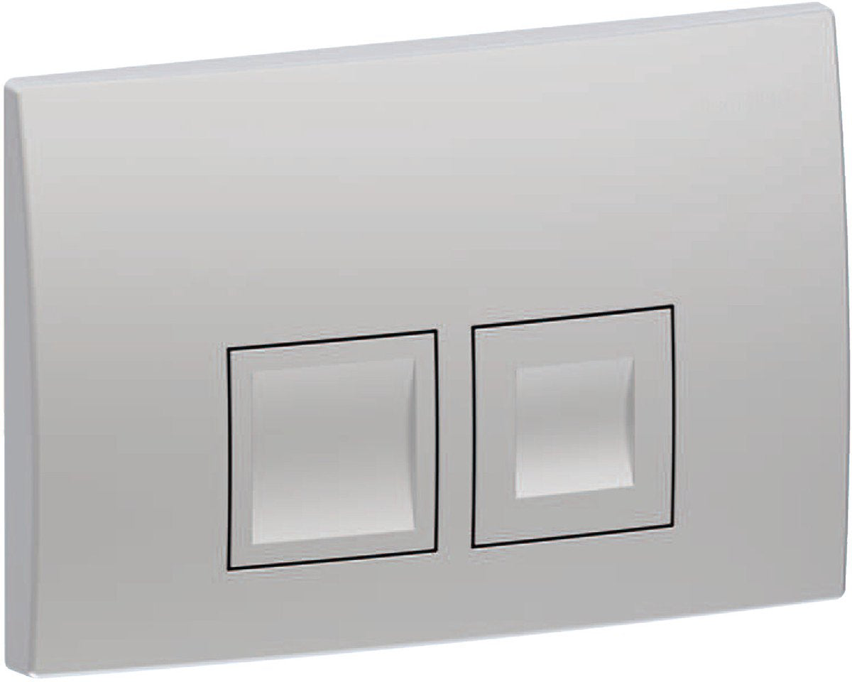 Geberit delta25 bedieningsplaat - 2-toets spoeling - rechthoekige knoppen - dualflush - mat chroom
