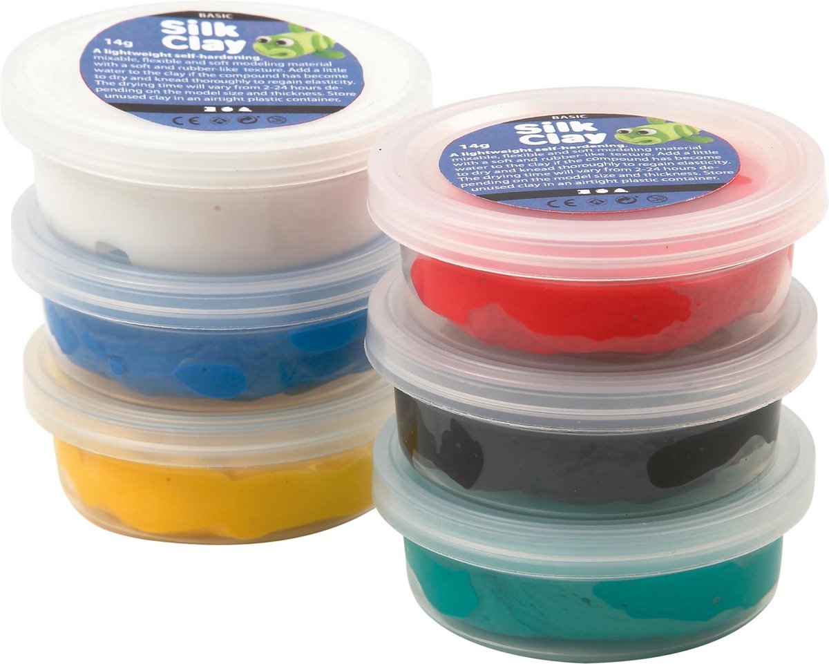 Silk clay standaard kleuren, 6x14gr.