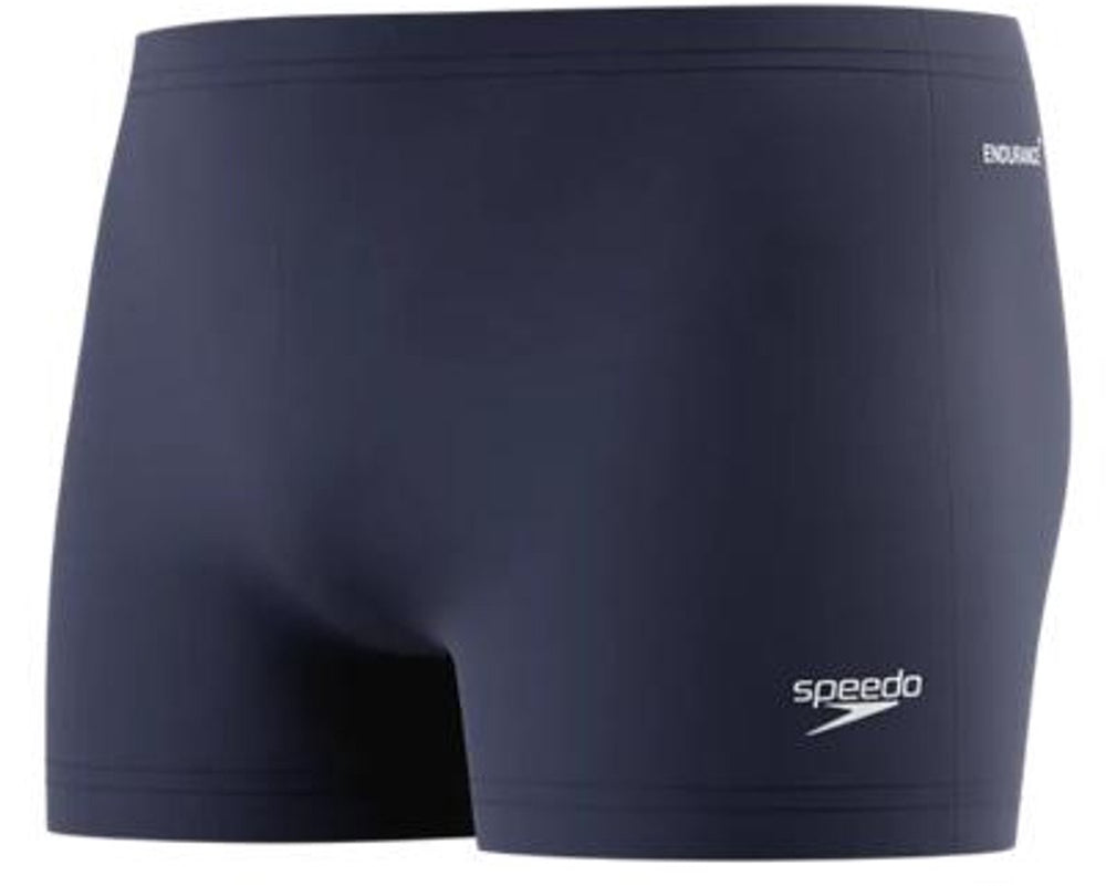 Speedo endurance+ logo aquashort heren - strakke zwemshort heren - chloorbestendige zwembroek mannen - kleurvaste sportzwembroek heren - marine wit - xs