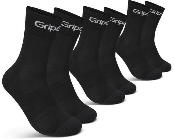 Gripgrab - ride regular cut zomer fietssokken 3 paar wielersport coolmax sokken - unisex - zwart 41-44