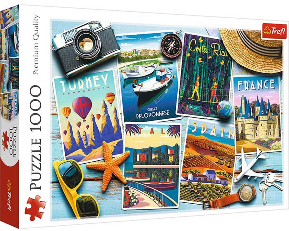 Trefl legpuzzel 1000 stukjes vakantiekaarten puzzel volwassenen.