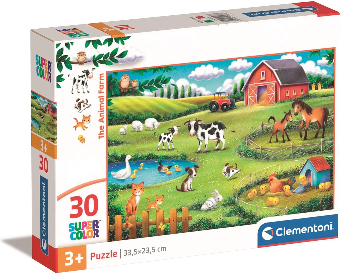 Clementoni legpuzzel super color de dierenboerderij, 30st.