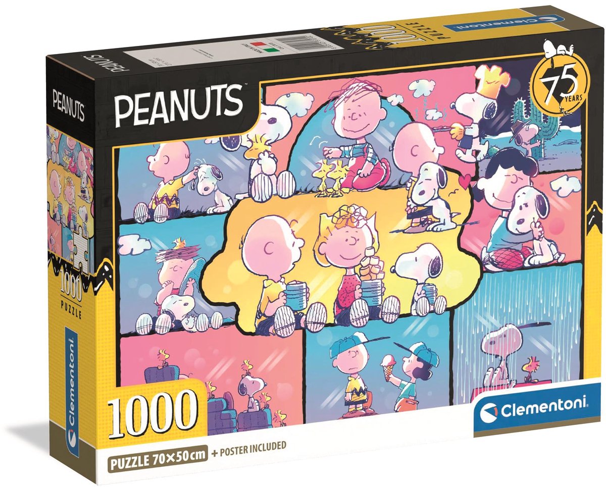 Clementoni - puzzel - 1000 stukjes - peanuts thema - compact box