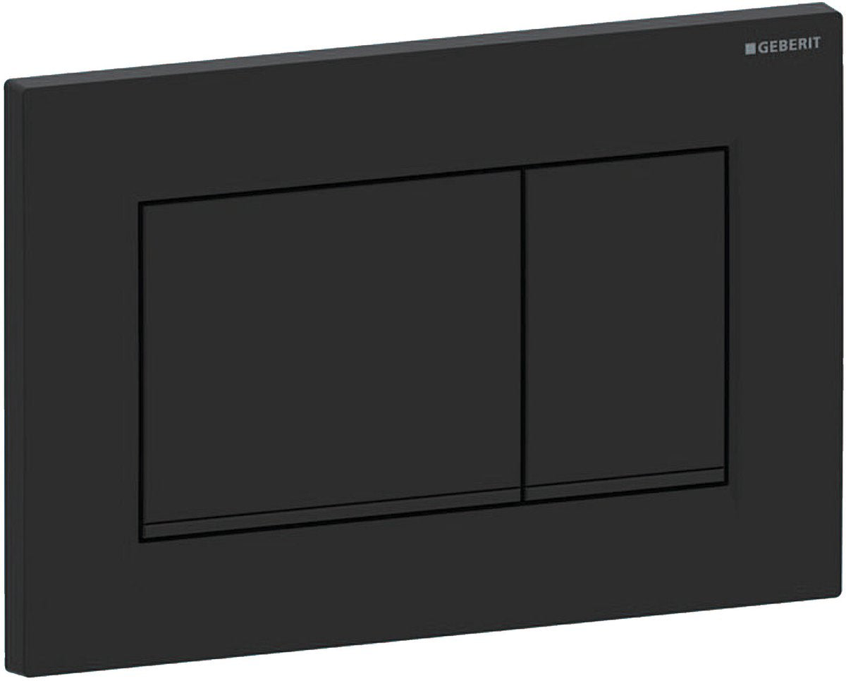 Geberit bedieningspl. sigma30, 2-toets:mat zwart, easy-to-clean, zwart