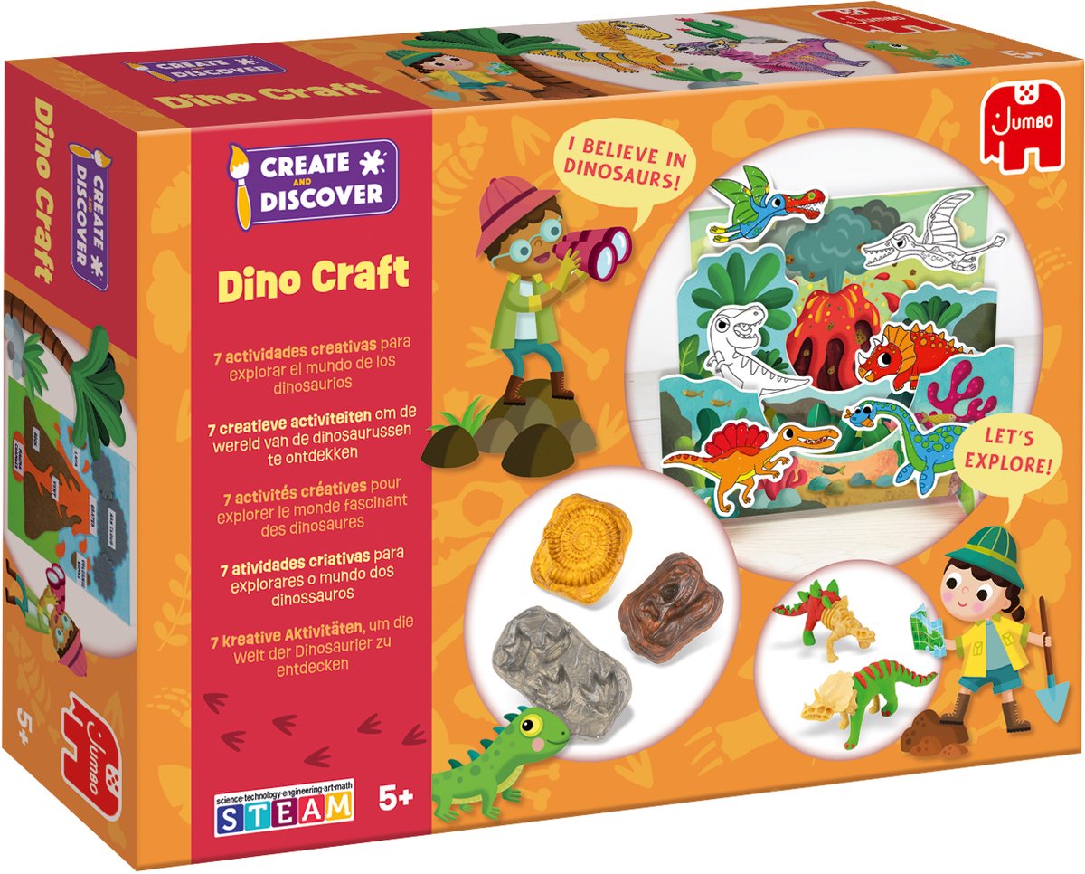 Jumbo maak ontdek dino knutselset