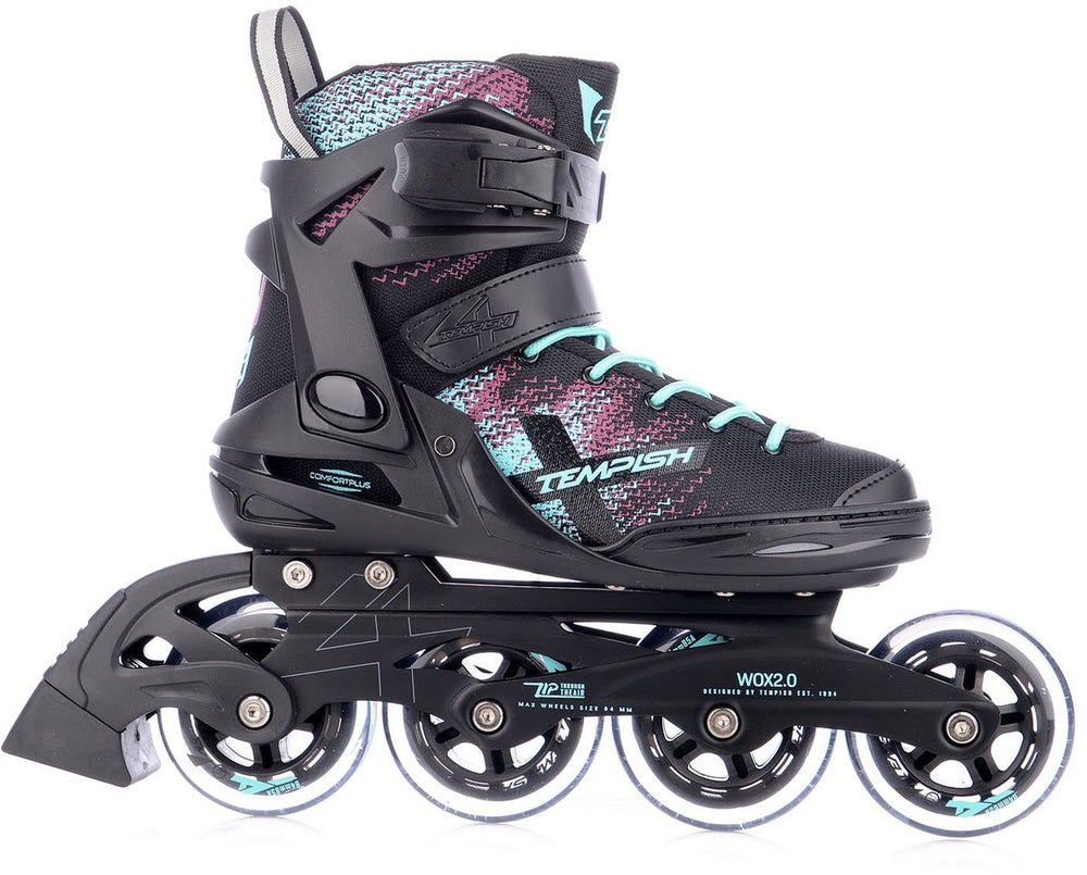 Tempish wox 2.0 84 skeelers - inline skates - dames - zwart turquoise - maat 42