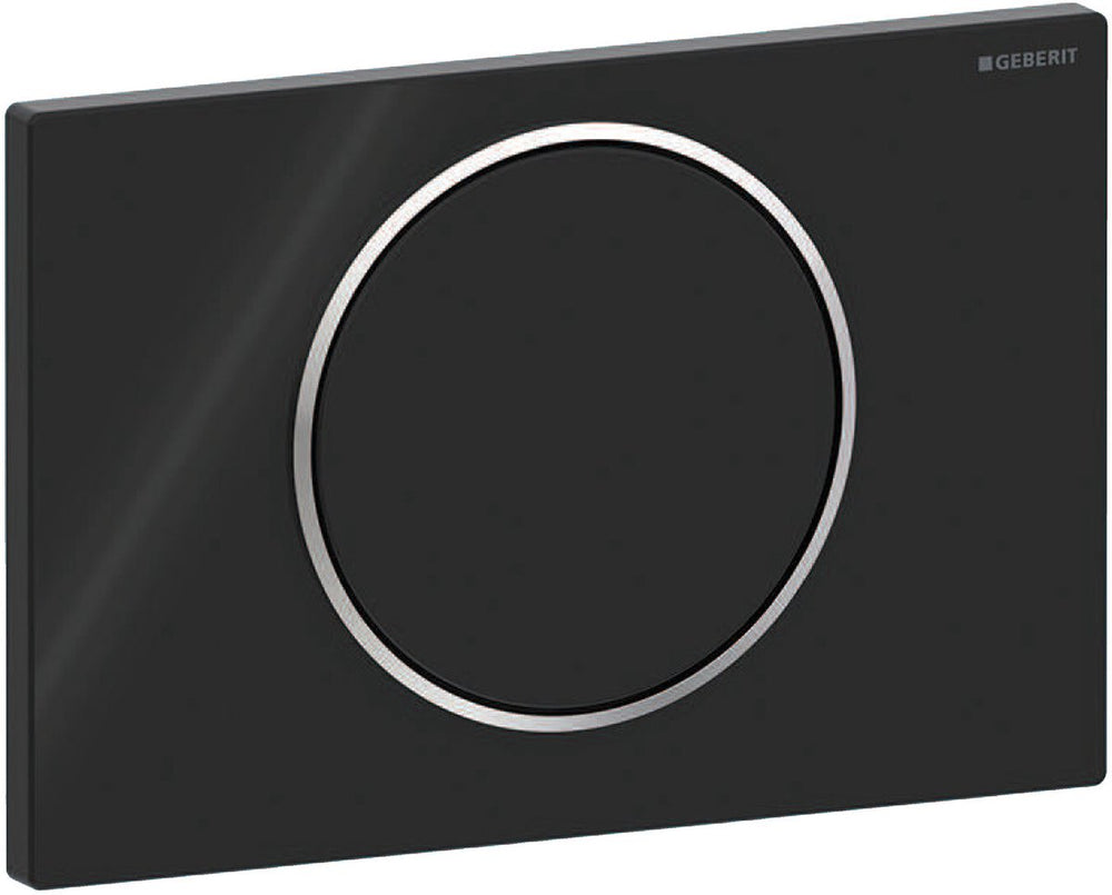 Geberit sigma10 bedieningsplaat - spoel-stop spoeling - rond - glans zwart