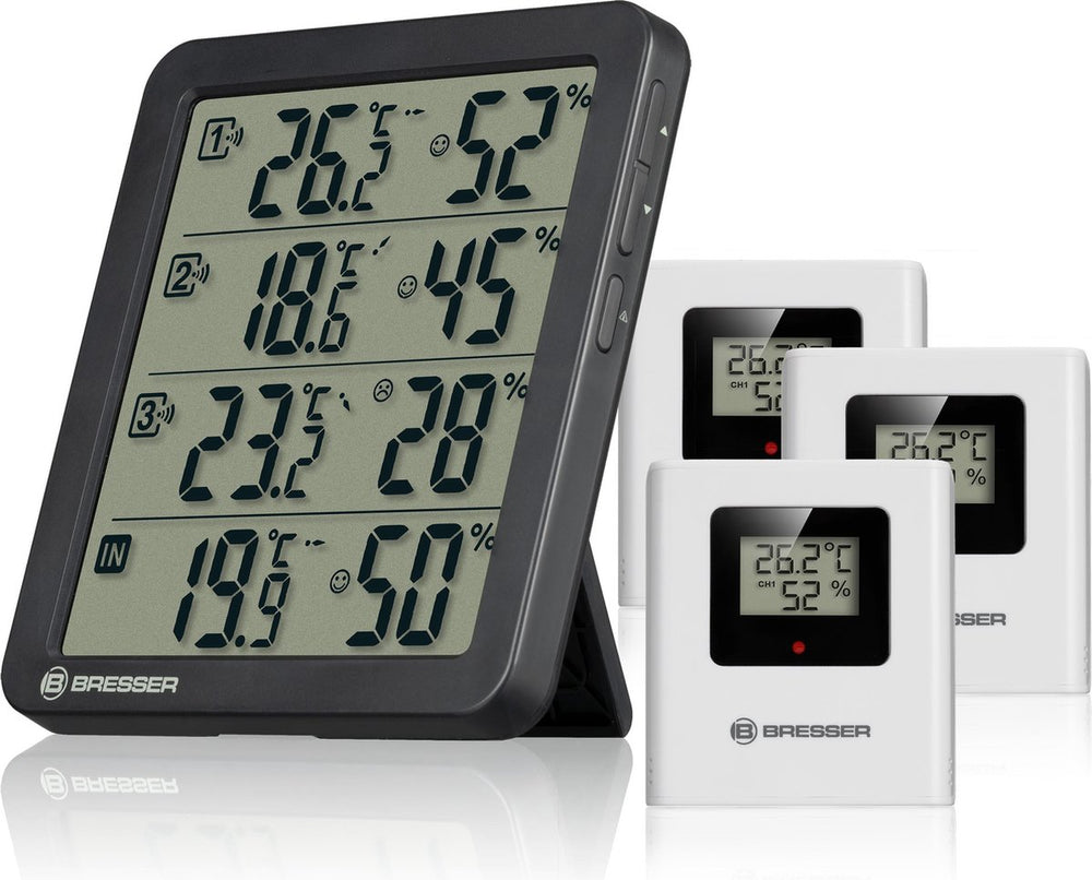 Bresser weerstation - quadro nv - 4 meetresultaten - 3 thermo hygro,- sensoren