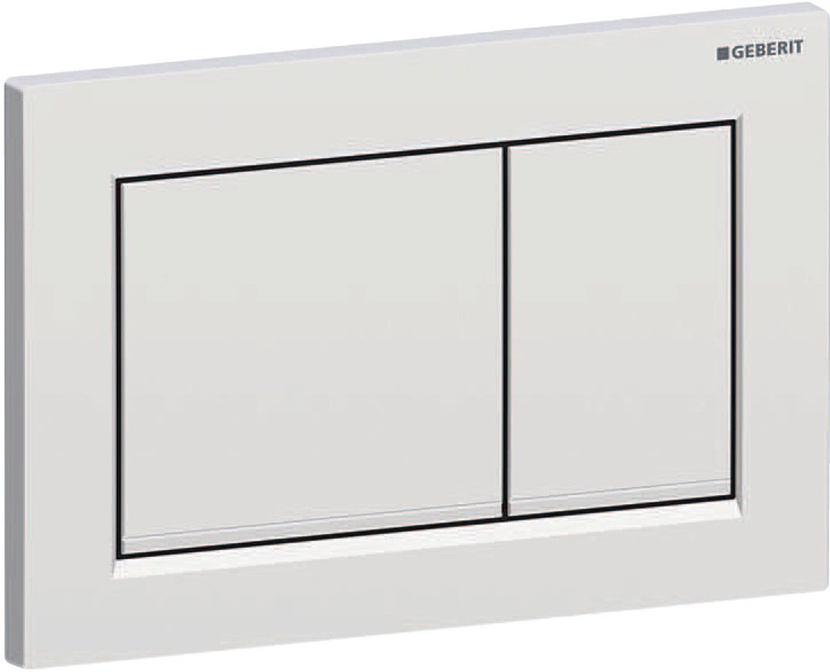Geberit omega20 bedieningsplaat - 2-toets spoeling - rechthoekige knoppen - mat chroom easy-to-clean - chroom