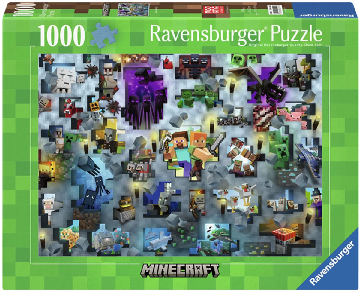 Ravensburger puzzel minecraft - 1000 stukjes legpuzzel.