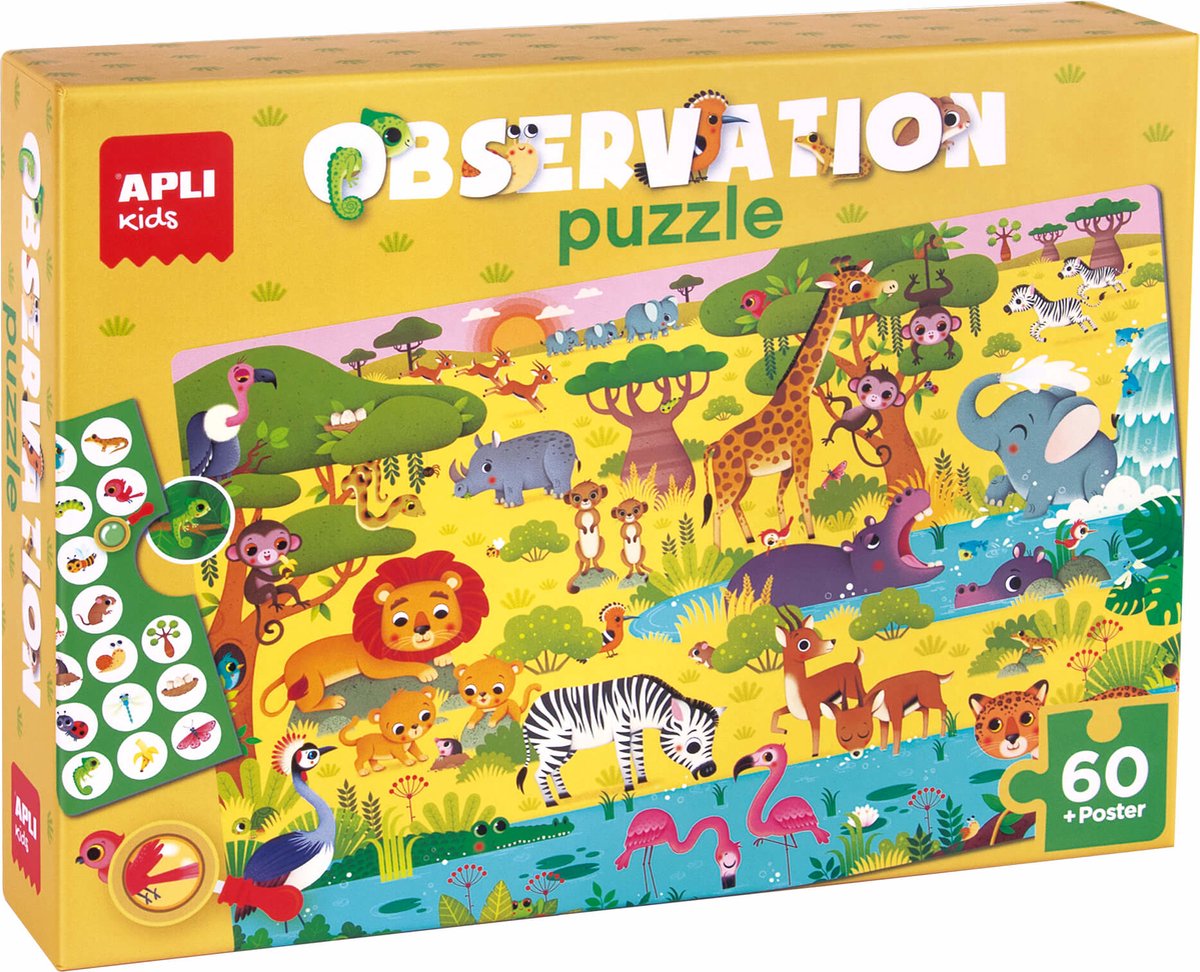 Apli kids apli - junior jungle observatiepuzzel (60 stuks).
