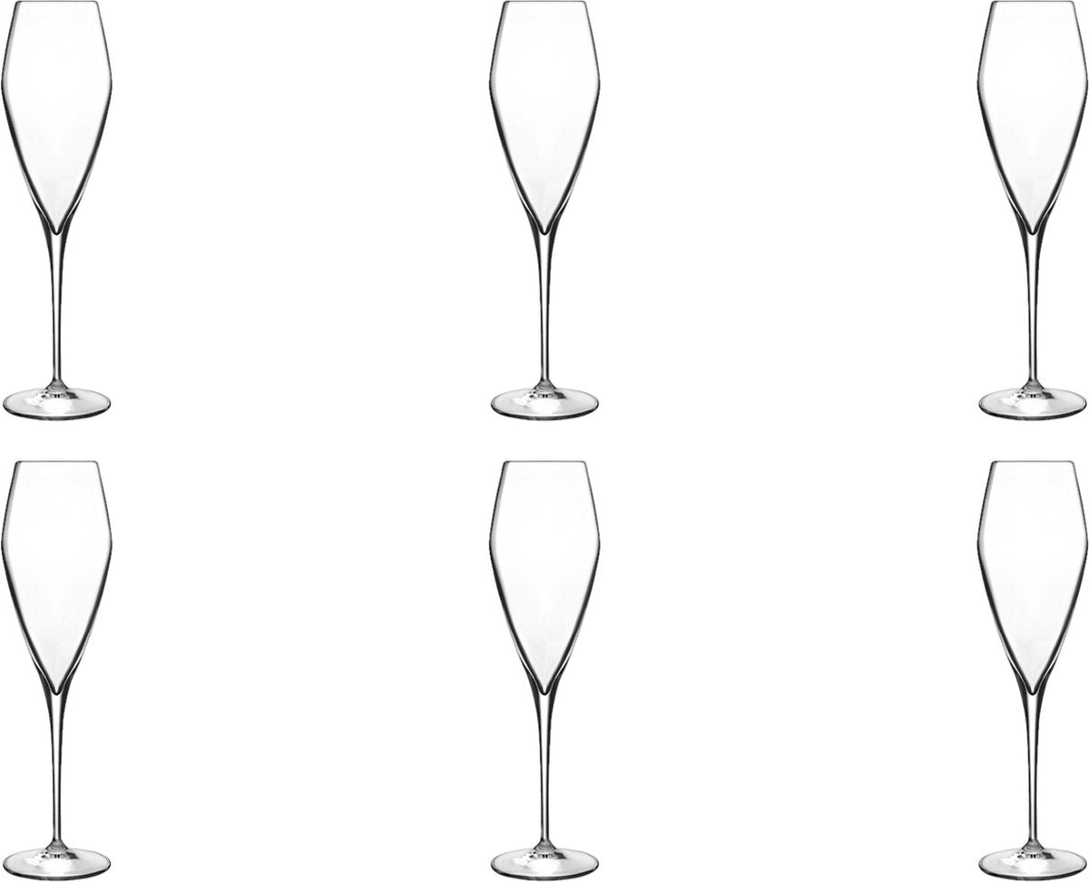 Luigi bormioli atelier champagneglas groot - 270 ml - 6 stuks