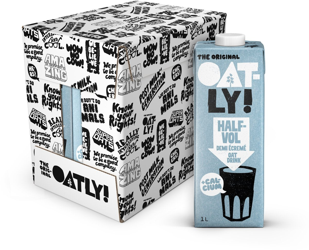 Oatly! oatly haverdrank halfvol - 6 stuks - (6l) - houdbare plantaardige melk - halfvol - voordeelverpakking