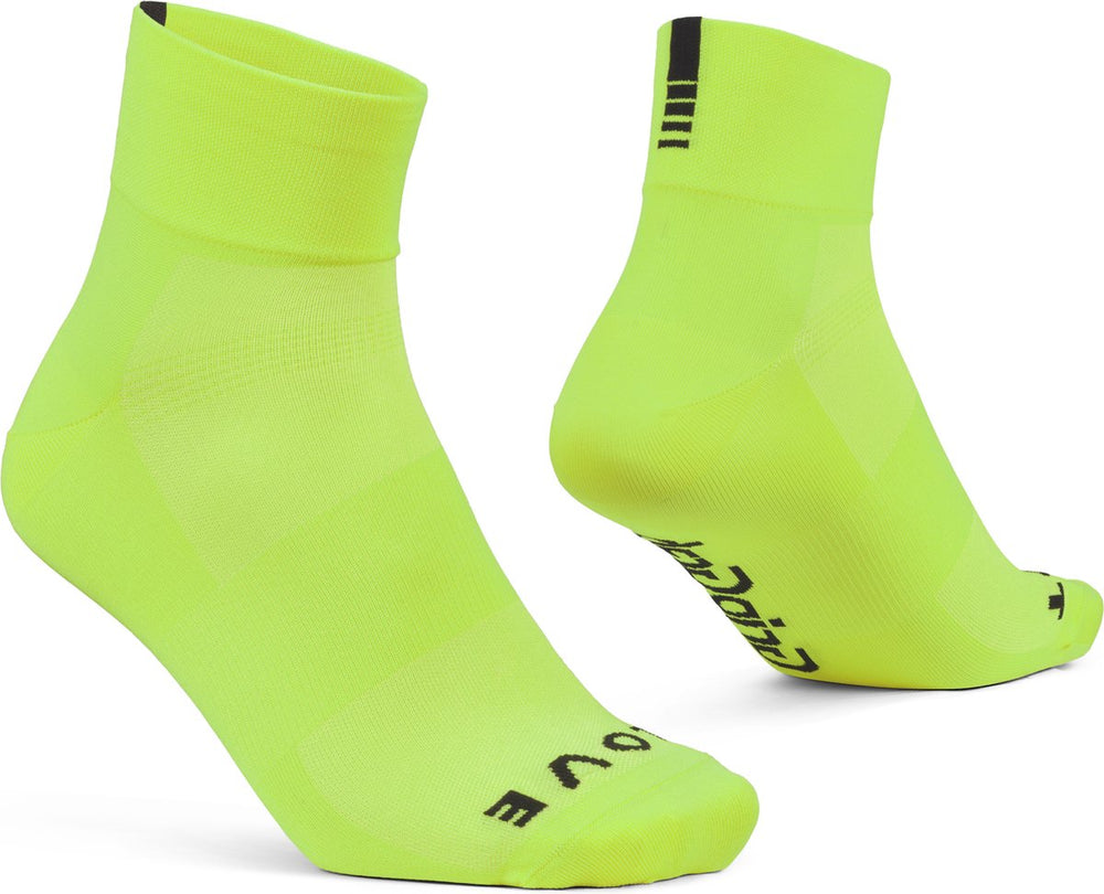 Gripgrab - lightweight sl korte performance zomer fietssokken 1 paar coolmax wielersport sokken low cut - geel hi-vis - unisex