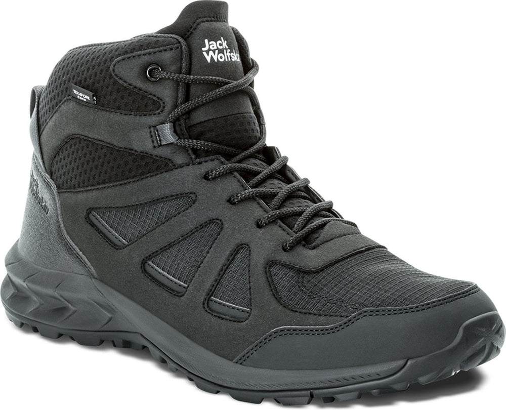Jack wolfskin woodland 2 texapore mid m heren wandelschoenen - zwart - maat 41