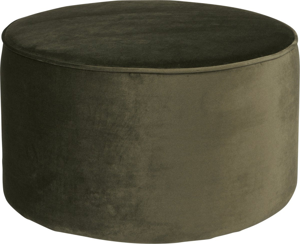 Woood sara poef laag - velvet - warm groen - 36x60x60