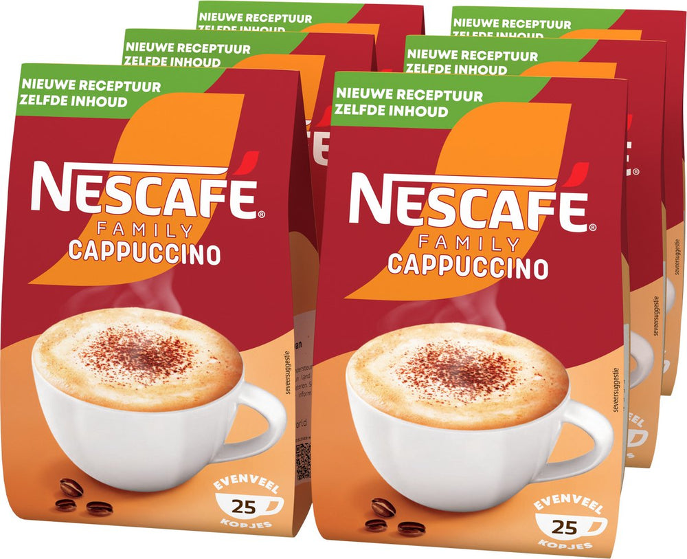 Nescafé family cappuccino oploskoffie - 6 zakken x 230g voor 150 koppen koffie