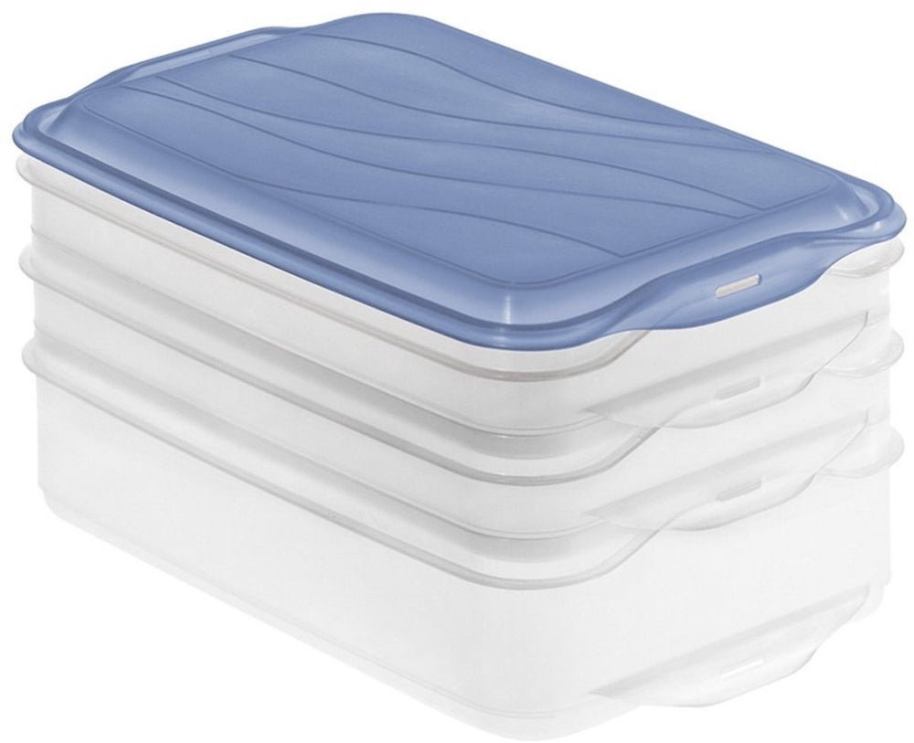 Rotho rondo vleeswarendoos 2x0.75l 1x1.35l horizon blauw transparant
